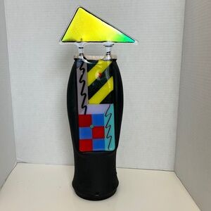 Win Blazier 1993 Signed Postmodern Art Glass Sculpture Memphis StyleRaku Pottery